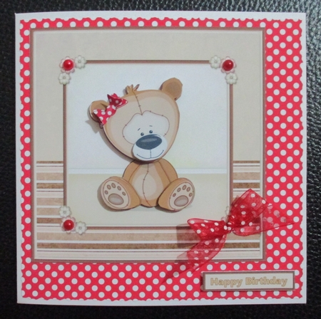 Teddy Bear Card Front by Davina Rundle