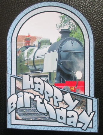 Steam train cutaway card by Davina Rundle