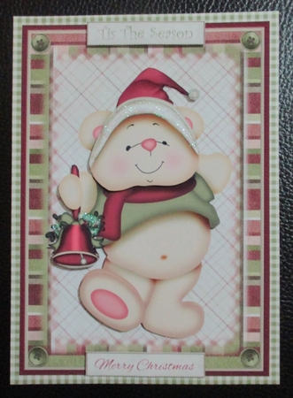 Christmas Bear Card Front by Davina Rundle