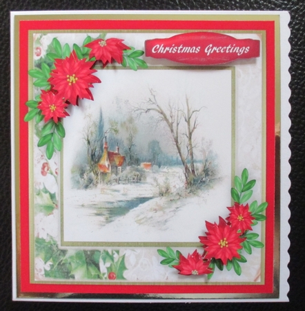 Beautiful Christmas Scene and Poinsettias by Davina Rundle