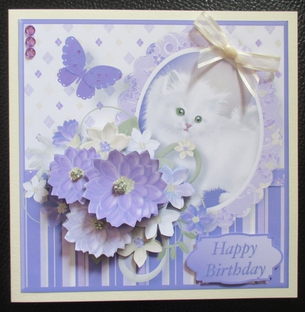 Pretty Kitty Decoupage Card Mini Kit by Davina Rundle