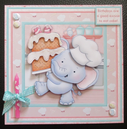 ELLIE BRINGS CAKE 8x8 Birthday Decoupage Mini Kit by Davina Rundle
