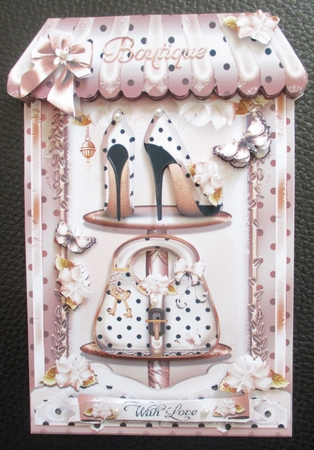White Polka Dot Boutique Shaped Card Kit by Davina Rundle