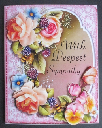 Rose With Deepest Sympathy A5 Card Topper by Davina Rundle