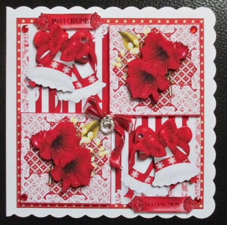 Beautiful Amaryllis Flutters Card Front Kit by Davina Rundle