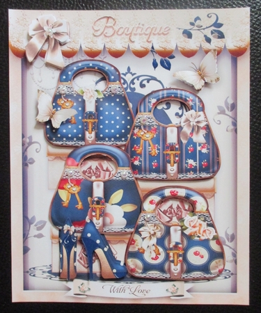 Blue Ladies Handbags Boutique Card Mini Kit by Davina Rundle