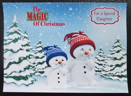 Christmas card with snowmen children  by Davina Rundle
