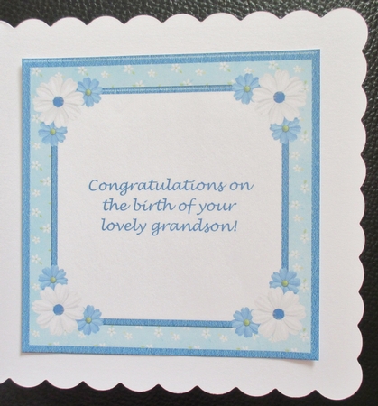 New Baby Boy Card Insert - Grandson by Davina Rundle