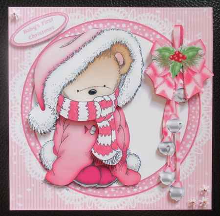 8x8 Christmas snuggle bear girl mini kit by Davina Rundle