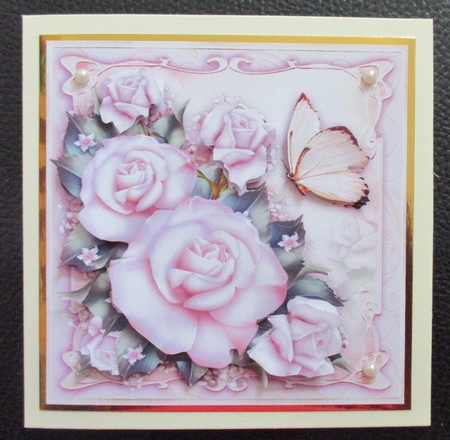 Violet Roses with Butterfly Mini Kit by Davina Rundle