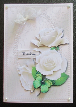 Elegant pearls and White Roses by Davina Rundle