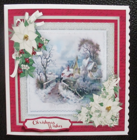 Christmas Scene on Fine Lace  by Davina Rundle