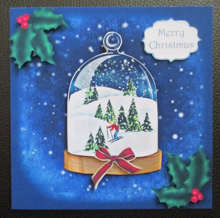 Watercolour Snowdome - The Skier by Davina Rundle