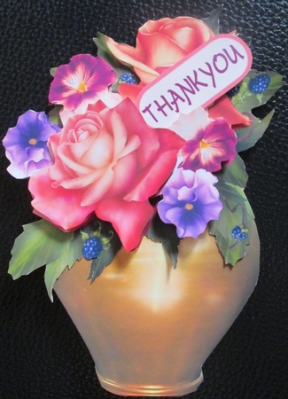 Vase of Roses & Pansies Over The Top by Davina Rundle