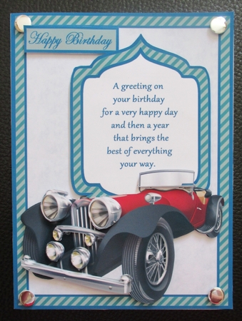 Red Vintage car with verse by Davina Rundle