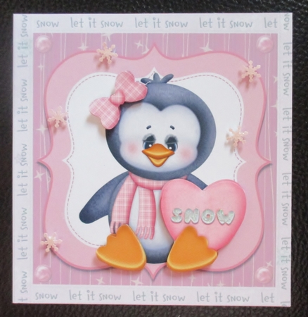 Little Penguin with heart 8x8 by Davina Rundle