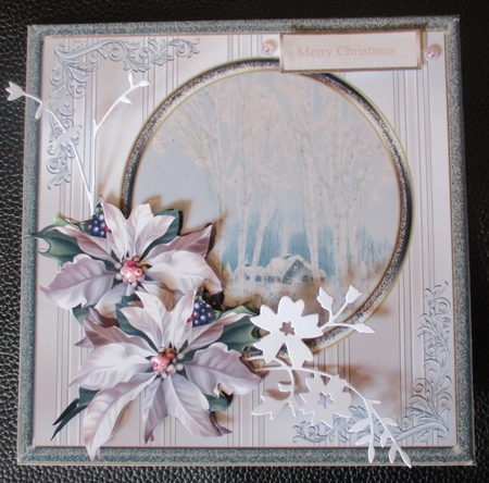 House in the woods 7x7 card with decoupage by Davina Rundle