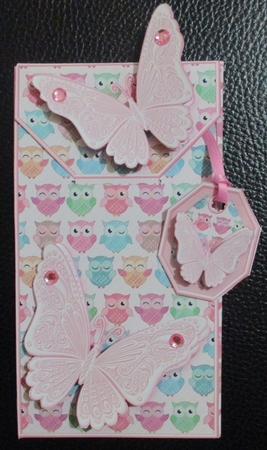 Cute Owls Background with Butterflies Card/Money Envelope Mini Kit by Davina Rundle