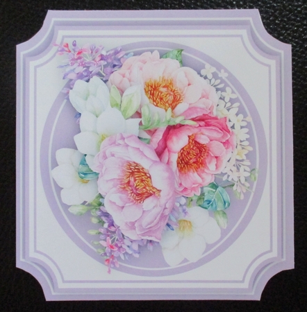 Beautiful Mixed Peonies on a Cut out Card  by Davina Rundle