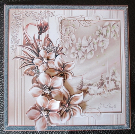 Church bells 7x7 card with decoupage by Davina Rundle