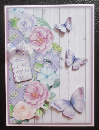 Butterflies and Floral Card Front by Davina Rundle