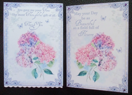 2 Thank You and Birthday Card Fronts by Davina Rundle