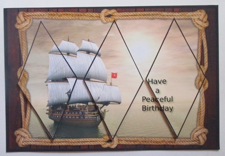 Sailboat Birthday Diamond Panel Card by Davina Rundle