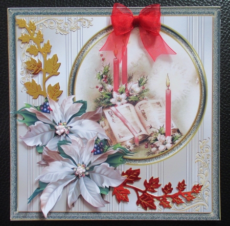 Christmas story 7x7 card with decoupage by Davina Rundle