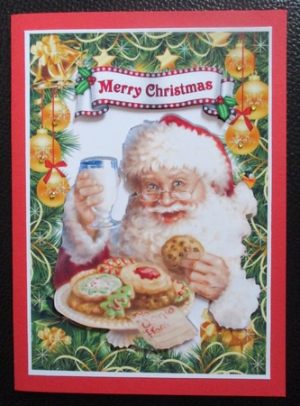 Lovely santa with his milk and cookies Ho! Ho! Ho! by Davina Rundle
