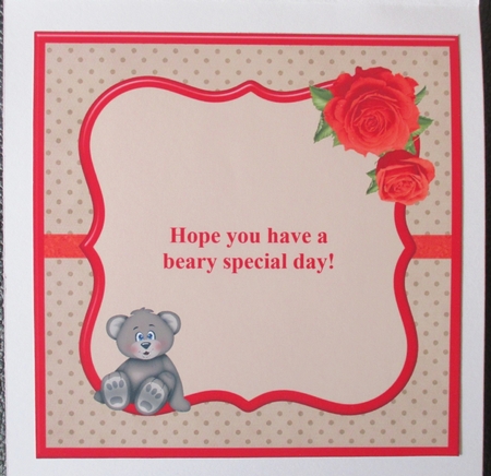 Barney Bear Card Insert by Davina Rundle