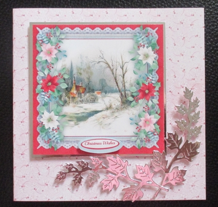 Festive Scene with Poinsettias  by Davina Rundle