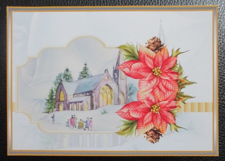 Going to church A5 card with decoupage by Davina Rundle