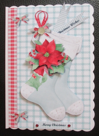 Christmas Stockings & Poinsettias by Davina Rundle