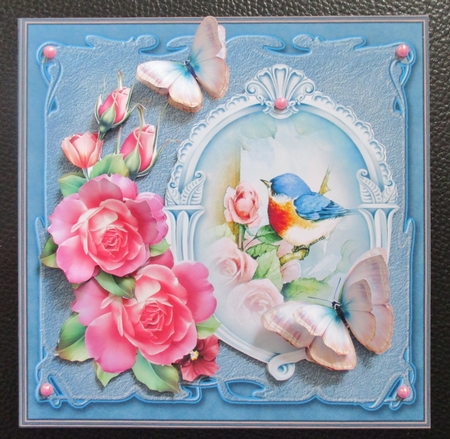 Roses ,Bird and butterflies by Davina Rundle