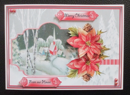 Christmas at midnight A5 card with decoupage by Davina Rundle