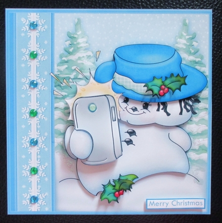 SELFIE SNOWMAN 7.5 Christmas Decoupage Mini Kit by Davina Rundle