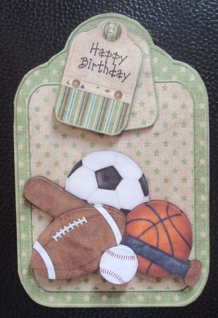Ball Sports Tag Shaped Card Kit by Davina Rundle