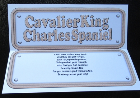 Cavalier King Charles Spaniel Name Sign Insert by Davina Rundle