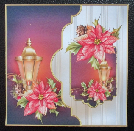 Candle lamp and poinsettias by Davina Rundle