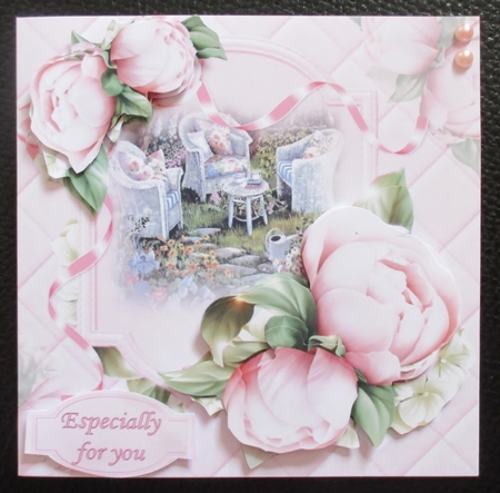 8x8 tea in an English country garden with peony 1 mini kit by Davina Rundle