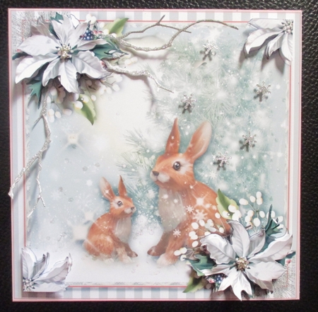 The Winter Rabbits Card Front Kit by Davina Rundle