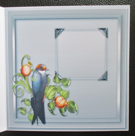 Grey Bird with Foliage matching 8inx8in Insert Plate by Davina Rundle