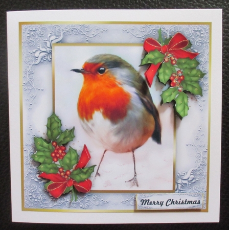 Christmas Robin & berries by Davina Rundle