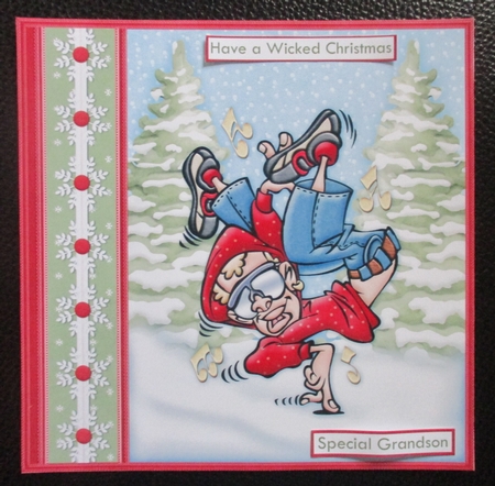 HIP HOP DANCER Have a Wicked Christmas 7.5 Decoupage Mini Kit  by Davina Rundle