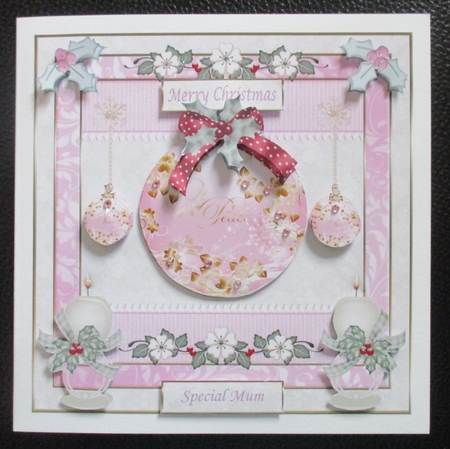 Christmas Bauble Decoupage Topper 4 by Davina Rundle