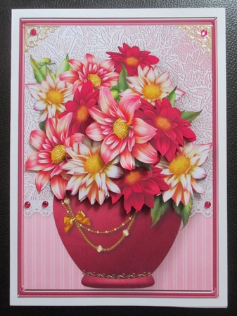Dahlia Bouquet - Pot of Flowers A4 Card Mini Kit by Davina Rundle