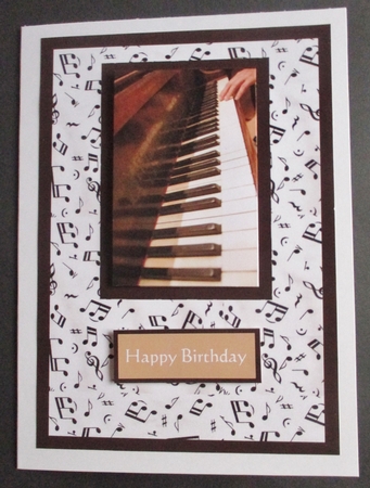 Piano Music Congratulations Card Front by Davina Rundle