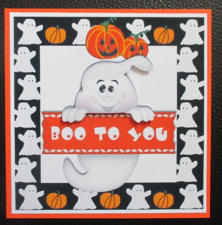 Boo! to you Ghost, in ghost frame 8x8 by Davina Rundle