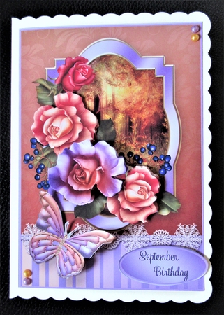 September Sunset Decoupage Card Front by Davina Rundle