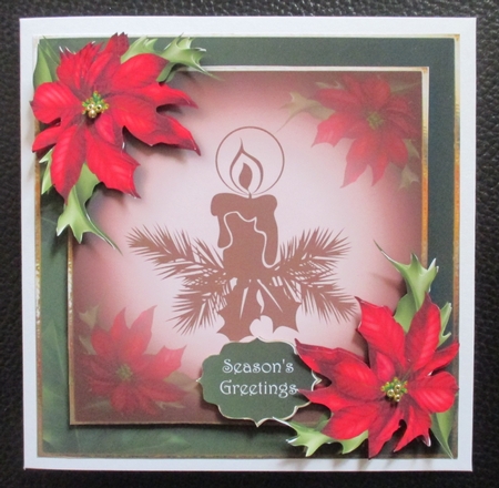 Red Poinsettias With Candle by Davina Rundle